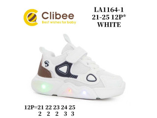 Кроссовки детские Clibee LA1164-1 white LED 21-25