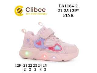 Кросівки дитячі Clibee LA1164-2 pink LED 21-25
