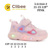 Кросівки дитячі Clibee LA1164-2 pink LED 21-25
