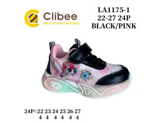 Кросівки дитячі Clibee LA1175-1 black-pink 22-27