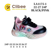 Кроссовки детские Clibee LA1175-1 black-pink 22-27