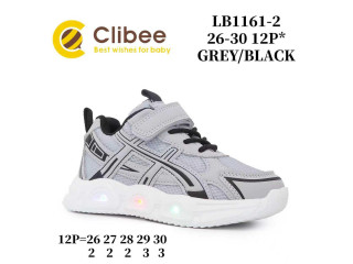 Кросівки дитячі Clibee LB1161-2 grey-black LED 26-30