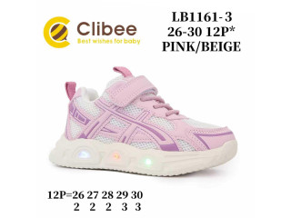 Кросівки дитячі Clibee LB1161-3 pink-beige LED 26-30