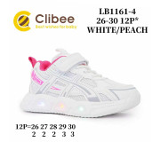 Кросівки дитячі Clibee LB1161-4 white-peach LED 26-30
