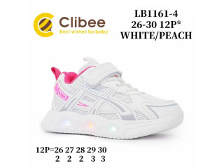 Кросівки дитячі Clibee LB1161-4 white-peach LED 26-30