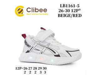 Кросівки дитячі Clibee LB1161-5 beige-red LED 26-30