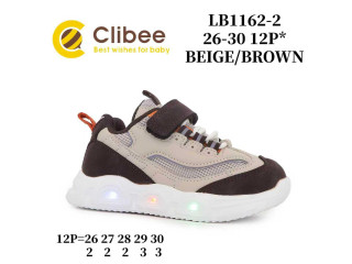 Кросівки дитячі Clibee LB1162-2 beige-brown LED 26-30