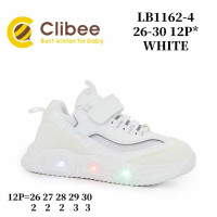 Кросівки дитячі Clibee LB1162-4 white-black LED 26-30