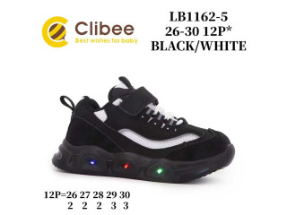 Кросівки дитячі Clibee LB1162-5 black-white LED 26-30