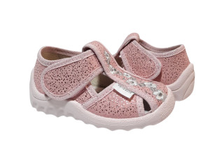 Маша 21-27 рожева підошва, срібні квіти