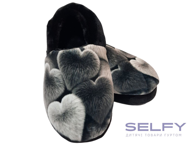 Тапочки Memory Waldi Home 30-37 чорні, сердечка, Фото 1