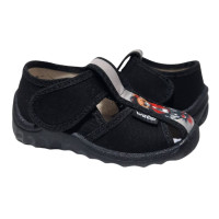 Паша 21-27 чорний, чорна підошва, ведмедик по-розмірно