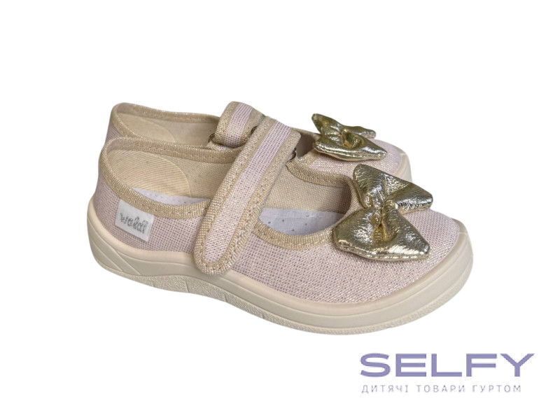 Аліна 24-30 беж, бежева підошва, бантик, Фото 1