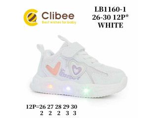 Кроссовки детские Clibee LB1160-1 white LED 26-30