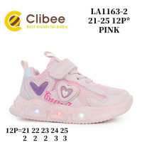 Кросівки дитячі Clibee LA1163-2 pink LED 21-25