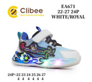 Кросівки дитячі Clibee EA671 white-royal LED 22-27