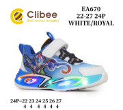 Кросівки дитячі Clibee EA670 white-royal LED 22-27