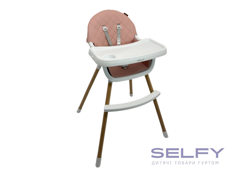 Стул для кормления ребенка 2 в 1 VELANO Evo, pink, Фото 1