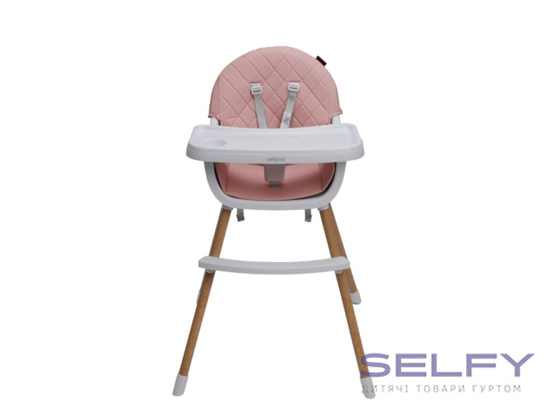 Стул для кормления ребенка 2 в 1 VELANO Evo, pink, Фото 1