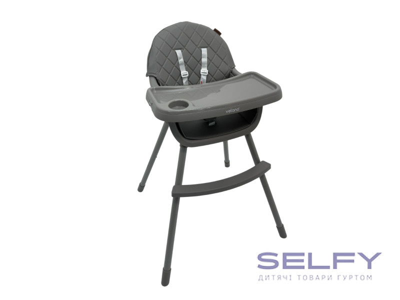 Стул для кормления ребенка 2 в 1 VELANO Evo, grey, Фото 1