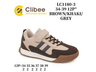 Кроссовки детские Clibee LC1180-3 brown-khaki-grey 34-39