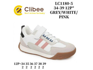 Кроссовки детские Clibee LC1180-5 grey-white-pink 34-39