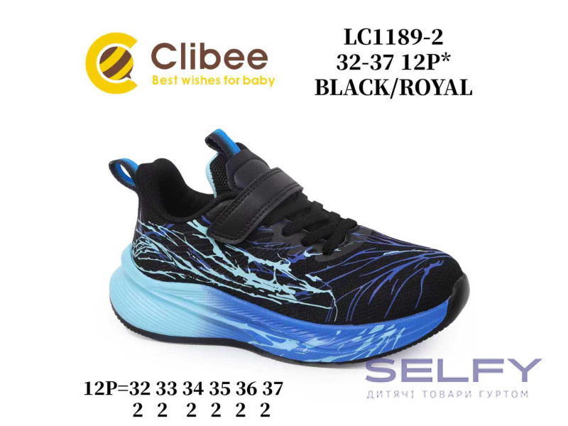 Кросівки дитячі Clibee LC1189-2 black-royal 32-37, Фото 1
