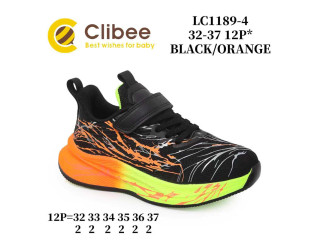 Кроссовки детские Clibee LC1189-4 black-orange 32-37