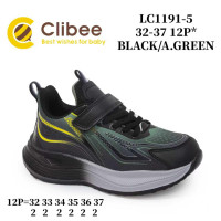 Кросівки дитячі Clibee LC1191-5 black-a.green 32-37
