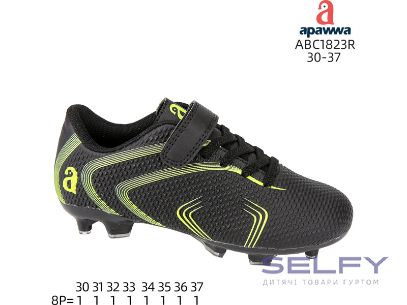 Футбольні бутси дитячі Apawwa ABC1823R black-green 30-37, Фото 1