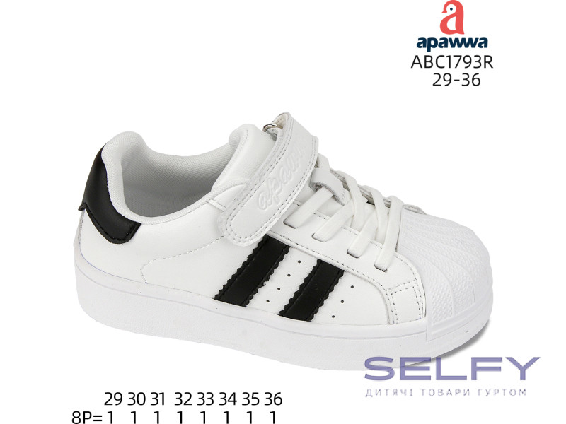 Кросівки дитячі Apawwa ABC1793R white 29-36, Фото 1