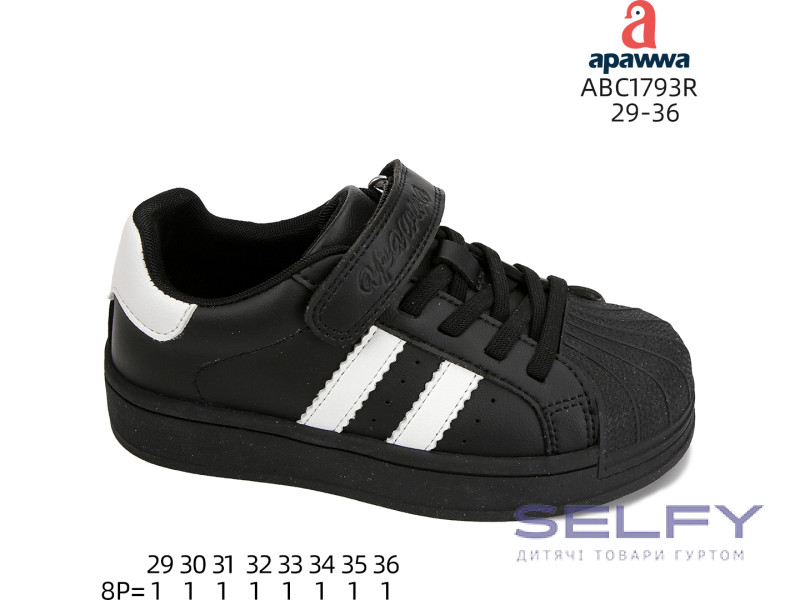 Кросівки дитячі Apawwa ABC1793R black 29-36, Фото 1