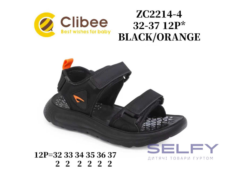 Босоножки детские Clibee ZC2214-4 black-orange 32-37, Фото 1