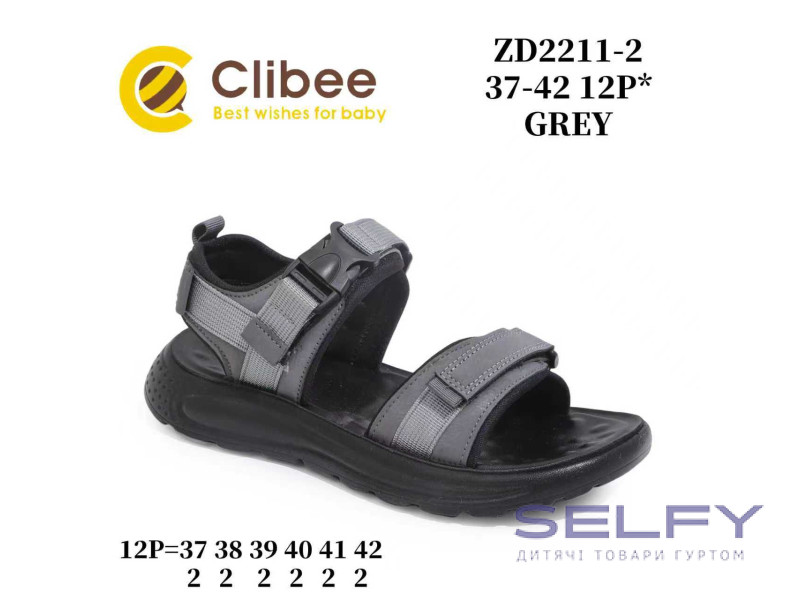 Босоніжки дитячі Clibee ZD2211-2 grey 37-42, Фото 1