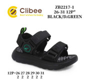 Босоножки детские Clibee ZB2217-1 black-d.green 26-31
