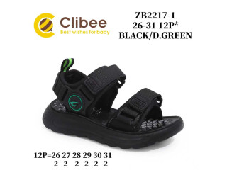 Босоніжки дитячі Clibee ZB2217-1 black-d.green 26-31