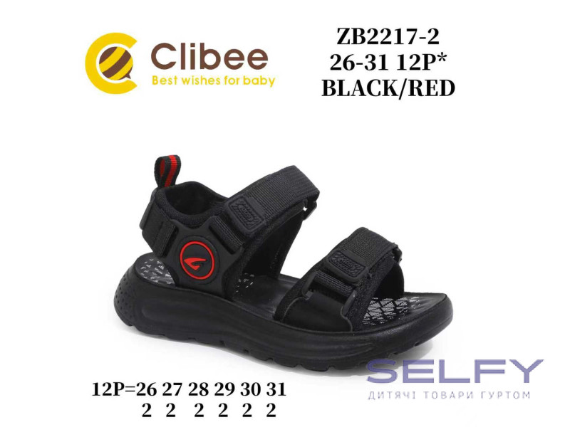 Босоножки детские Clibee ZB2217-2 black-red 26-31, Фото 1