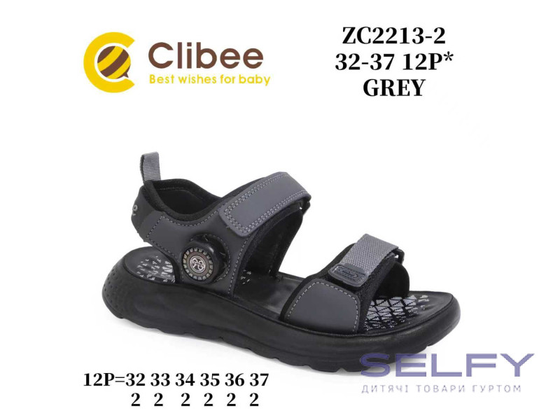 Босоніжки дитячі Clibee ZC2213-2 grey 32-37, Фото 1
