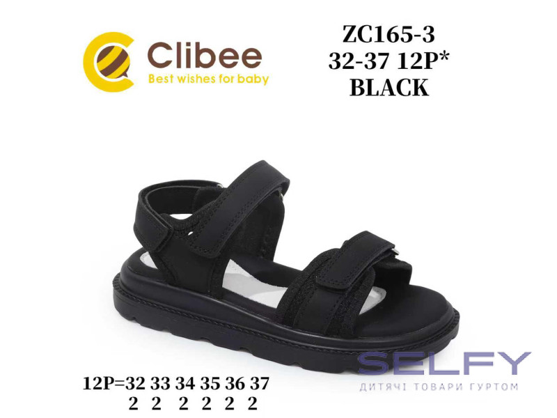 Босоножки детские Clibee ZC165-3 black 32-37, Фото 1