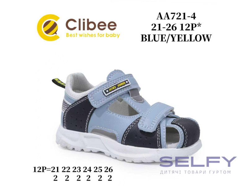 Босоніжки дитячі Clibee AA721-4 blue-yellow 21-26, Фото 1