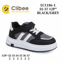 Кросівки дитячі Clibee LC1186-1  black-grey 32-37