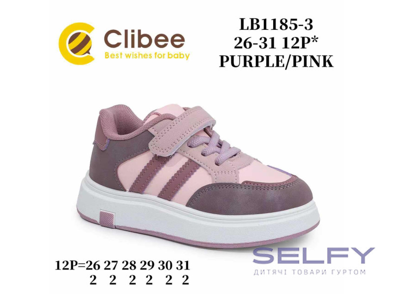 Кросівки дитячі Clibee LB1185-3 purple-pink 26-31, Фото 1
