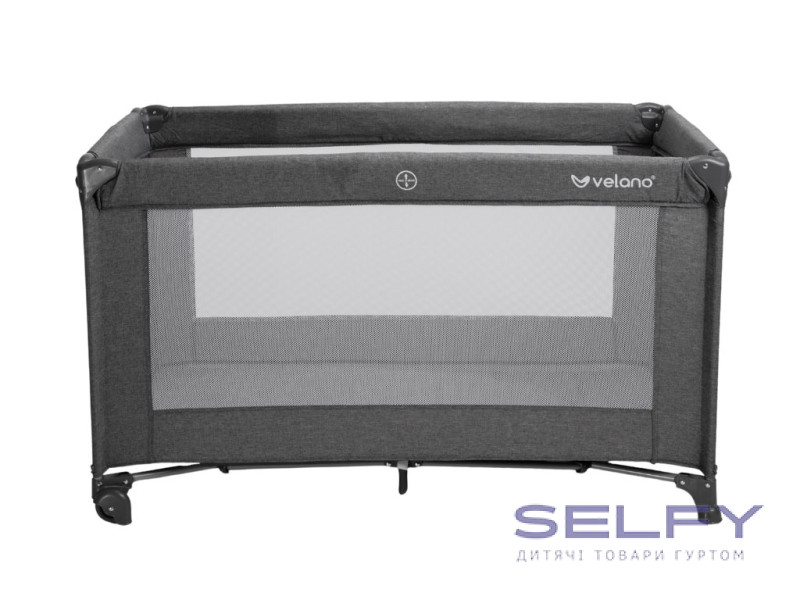 Кровать-манеж детская VELANO Flexi, grey, Фото 1