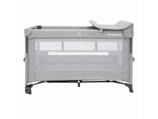 Ліжко-манеж дитяче з другим ярусом VELANO Tino, light grey
