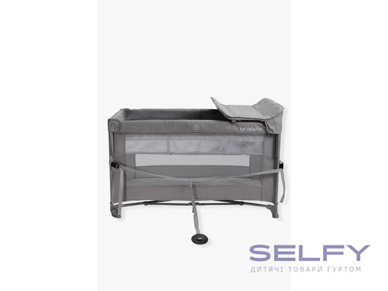 Кровать-манеж детская со вторым ярусом и пеленатором VELANO Tino, light grey, Фото 1