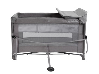 Кровать-манеж детская со вторым ярусом и пеленатором VELANO Tino, light grey