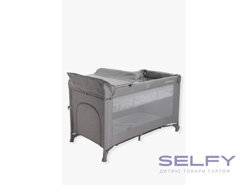 Ліжко-манеж дитяче з другим ярусом та пеленатором VELANO Tino, light grey, Фото 4