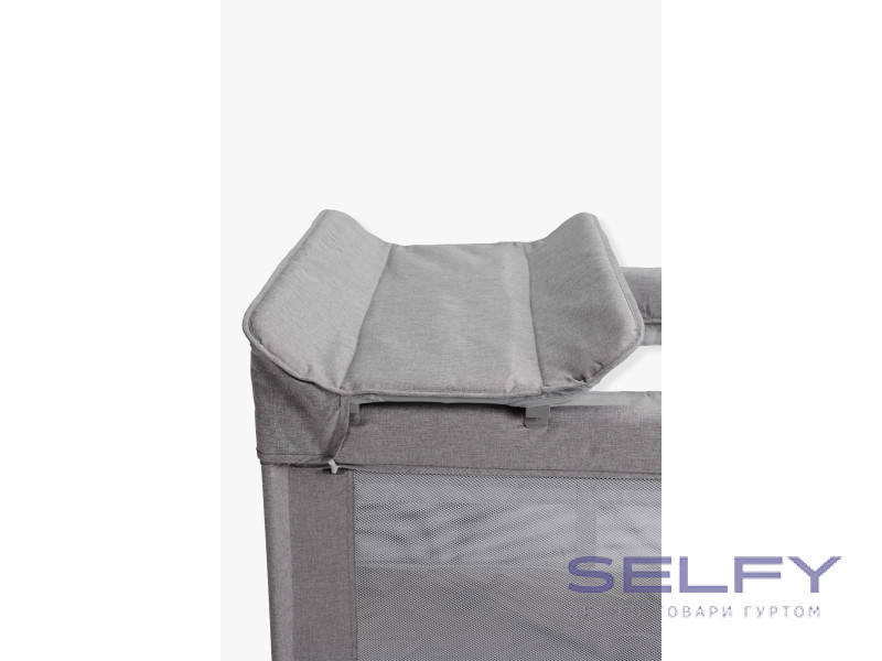 Ліжко-манеж дитяче з другим ярусом та пеленатором VELANO Tino, light grey, Фото 5