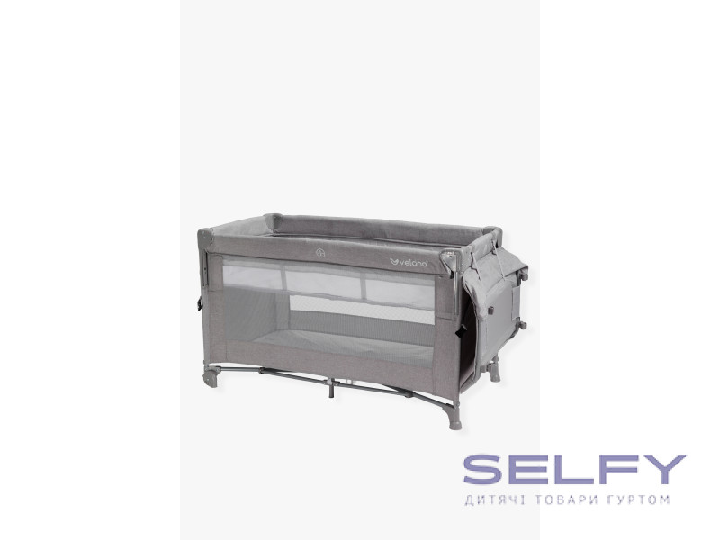 Кровать-манеж детская со вторым ярусом и пеленатором VELANO Tino, light grey, Фото 8