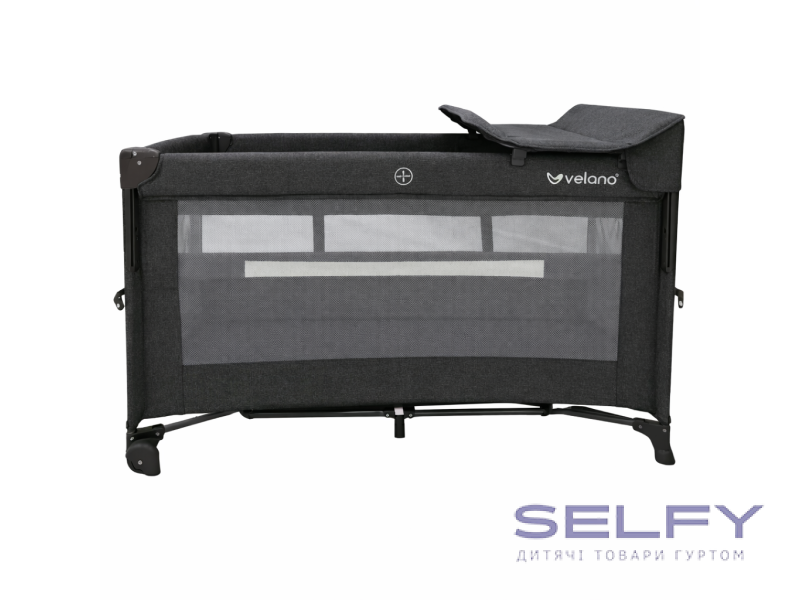 Ліжко-манеж дитяче з другим ярусом VELANO Tino, dark grey, Фото 1